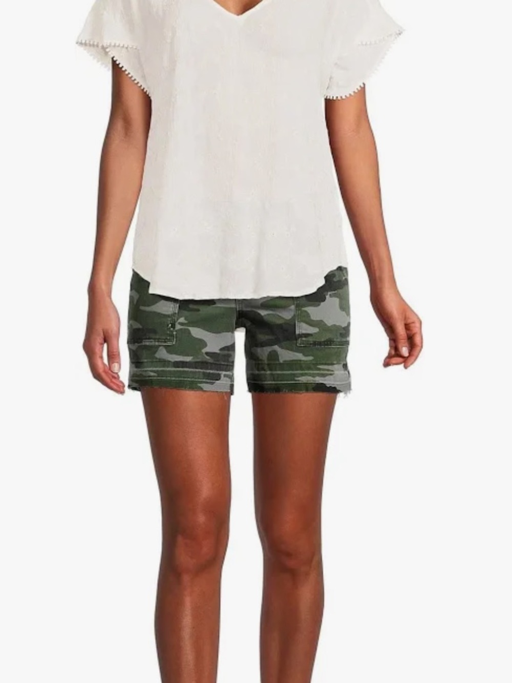 Kut from the Kloth Camo Cargo Jean Shorts - Green Camo